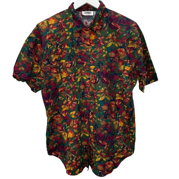 Vintage Gitano All Over Print Button Up Shirt Womens Size 38/18W 90s Hawaiian - Picture 1 of 4